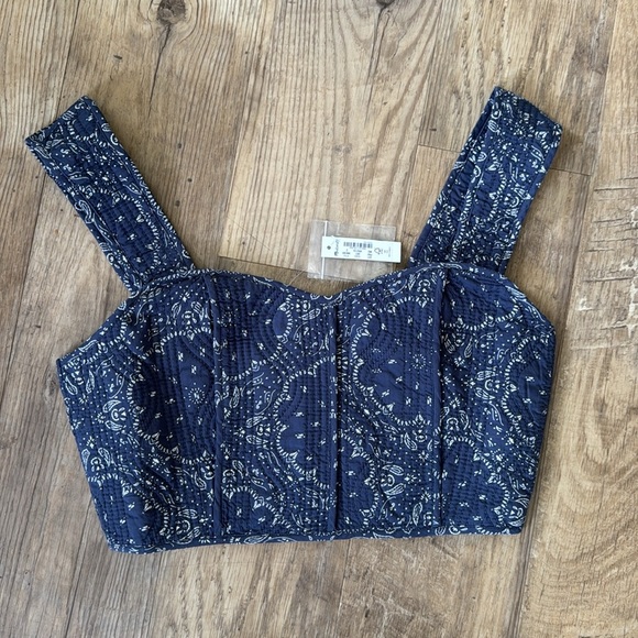 Madewell Quilted Sweetheart Crop Top Size 2 - Picture 5 of 16